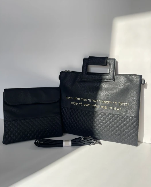 סט כיסויים טלית תפילין דגם "כהנים זהב"