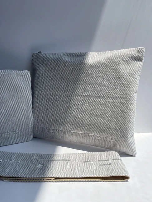 סט כיסויים לטלית תפילין ועטרת תואמת דגם "ניתאי"