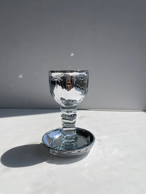 כוס קידוש קריסטל צבע כסף