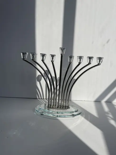 חנוכייה מקריסטל דגם "הודיה"